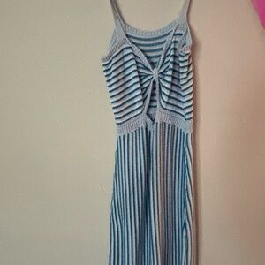 Striped Blue and White Knit Dress